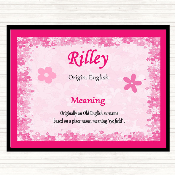 Rilley Name Meaning Mouse Mat Pad Pink