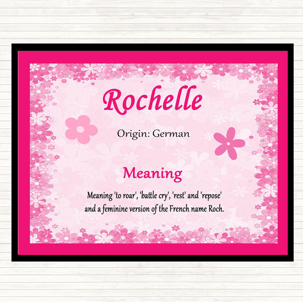 Rochelle Name Meaning Mouse Mat Pad Pink