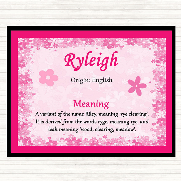 Ryleigh Name Meaning Mouse Mat Pad Pink