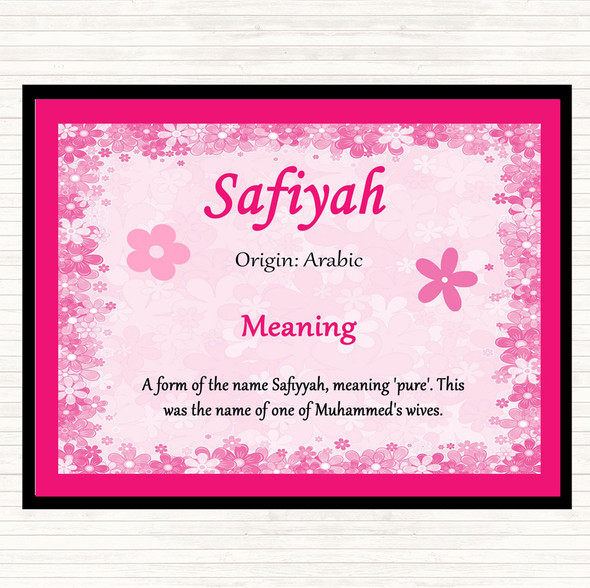 Safiyah Name Meaning Mouse Mat Pad Pink