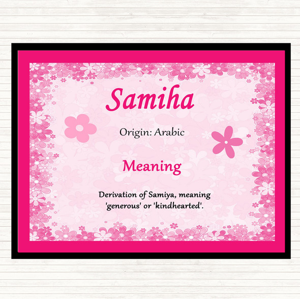 Samiha Name Meaning Mouse Mat Pad Pink