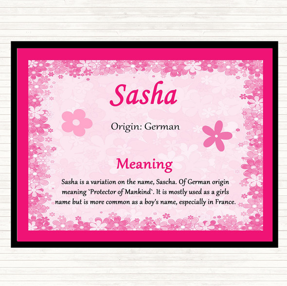 Sasha Name Meaning Mouse Mat Pad Pink