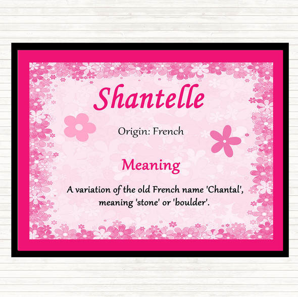 Shantelle Name Meaning Mouse Mat Pad Pink