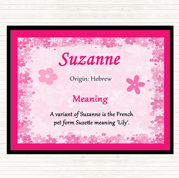 Suzanne Name Meaning Mouse Mat Pad Pink