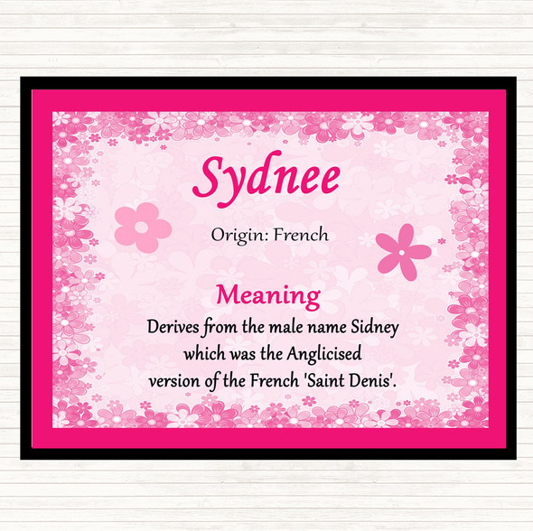 Sydnee Name Meaning Mouse Mat Pad Pink