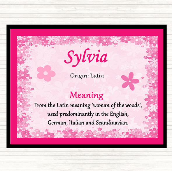 Sylvia Name Meaning Mouse Mat Pad Pink