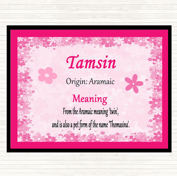 Tamsin Name Meaning Mouse Mat Pad Pink