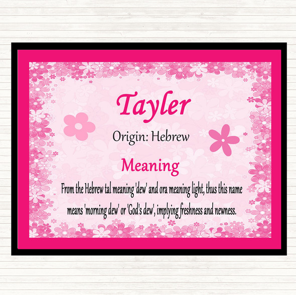 Tayler Name Meaning Mouse Mat Pad Pink