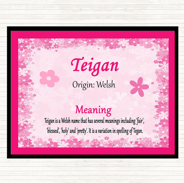 Teigan Name Meaning Mouse Mat Pad Pink