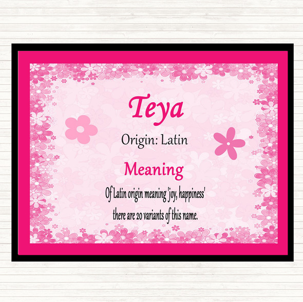 Teya Name Meaning Mouse Mat Pad Pink