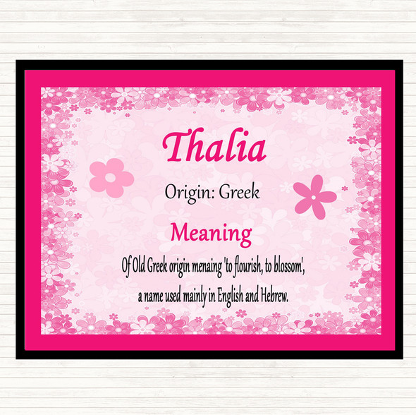 Thalia Name Meaning Mouse Mat Pad Pink