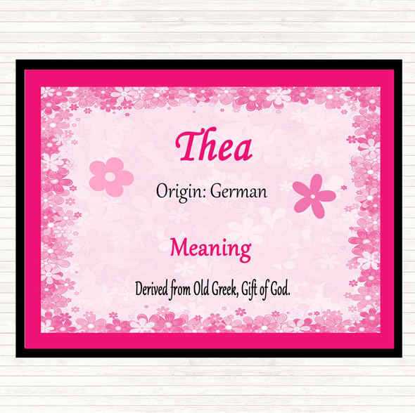 Thea Name Meaning Mouse Mat Pad Pink