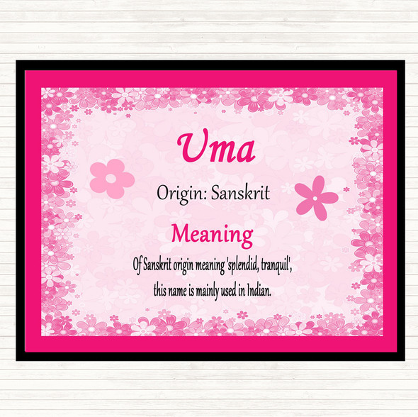 Uma Name Meaning Mouse Mat Pad Pink