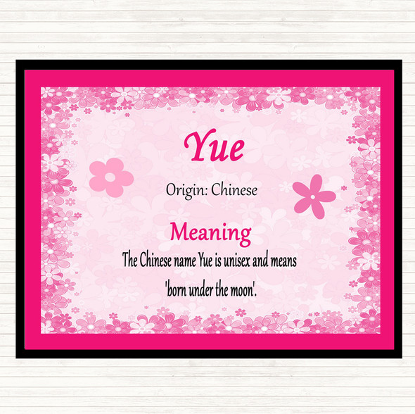 Yue. Name Meaning Mouse Mat Pad Pink