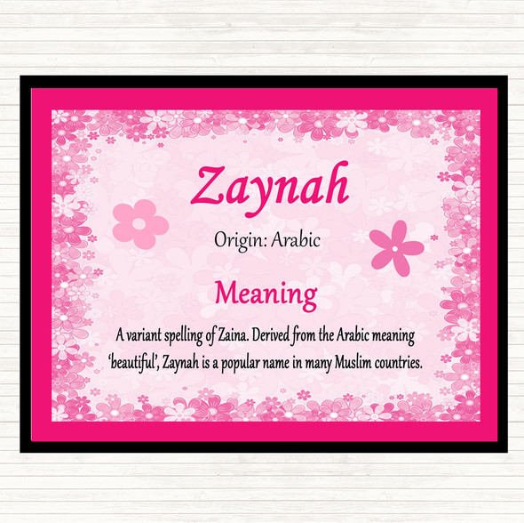 Zaynah Name Meaning Mouse Mat Pad Pink