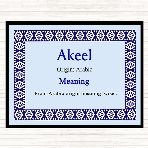 Akeel Name Meaning Dinner Table Placemat Blue