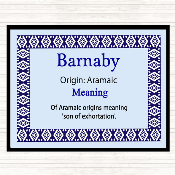 Barnaby Name Meaning Dinner Table Placemat Blue