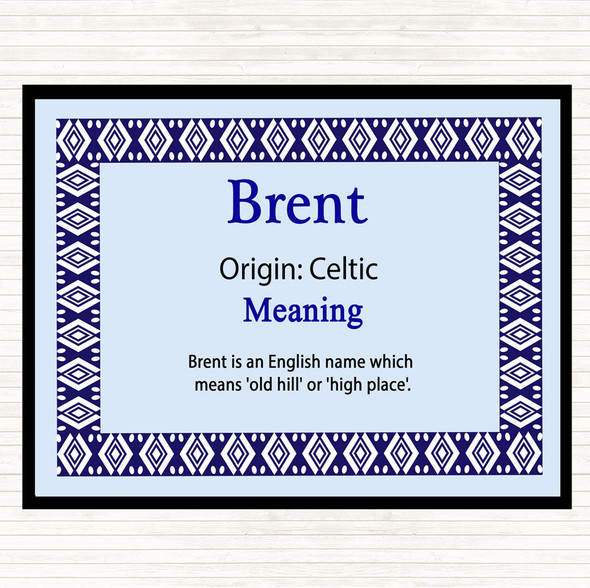 Brent Name Meaning Dinner Table Placemat Blue