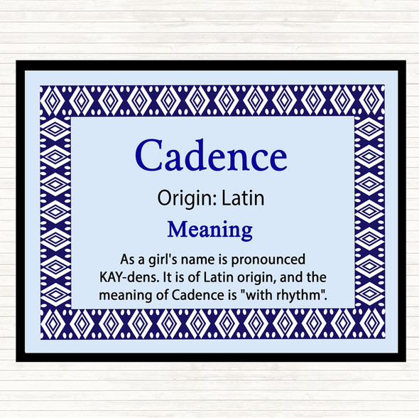 Cadence Name Meaning Dinner Table Placemat Blue