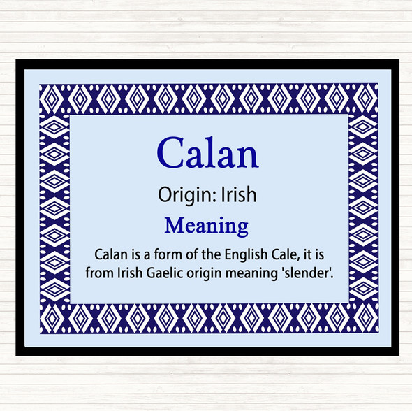 Calan Name Meaning Dinner Table Placemat Blue