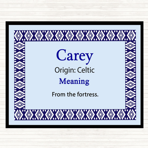 Carey Name Meaning Dinner Table Placemat Blue