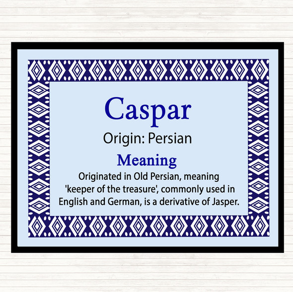 Caspar Name Meaning Dinner Table Placemat Blue