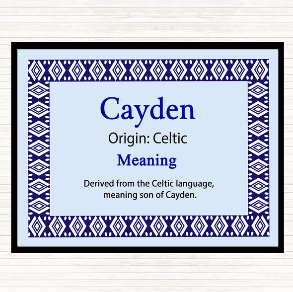 Cayden Name Meaning Dinner Table Placemat Blue