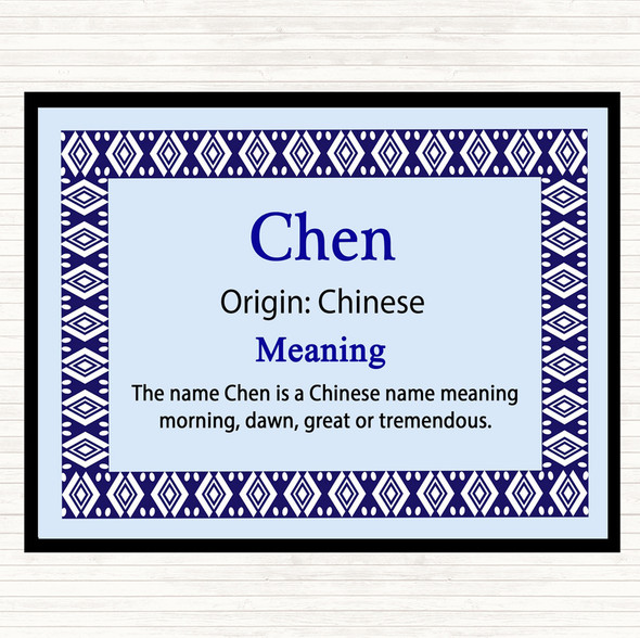 Chen Name Meaning Dinner Table Placemat Blue