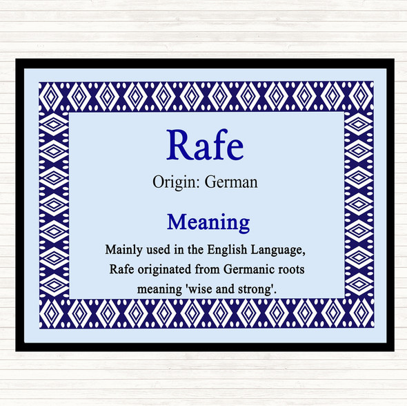 Rafe Name Meaning Dinner Table Placemat Blue
