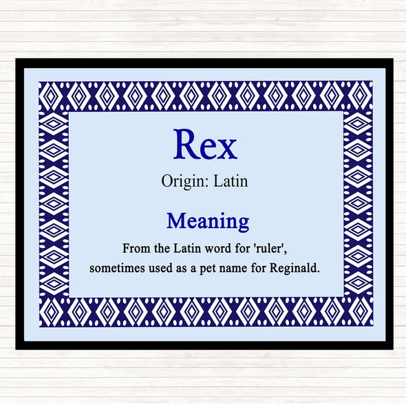 Rex Name Meaning Dinner Table Placemat Blue