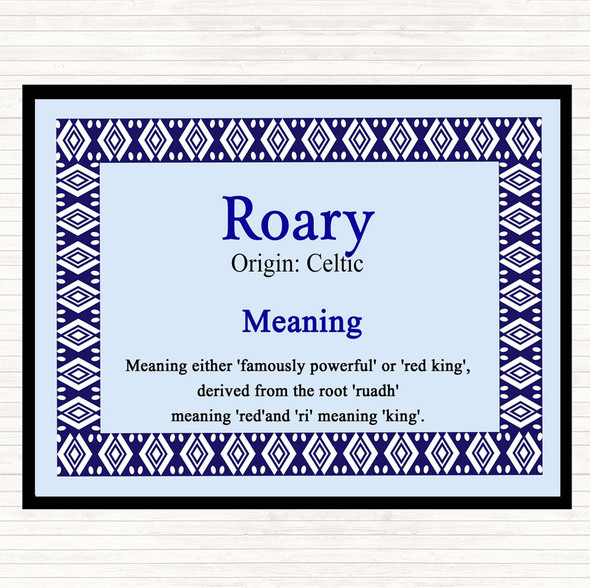 Roary Name Meaning Dinner Table Placemat Blue