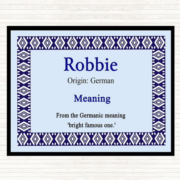 Robbie Name Meaning Dinner Table Placemat Blue