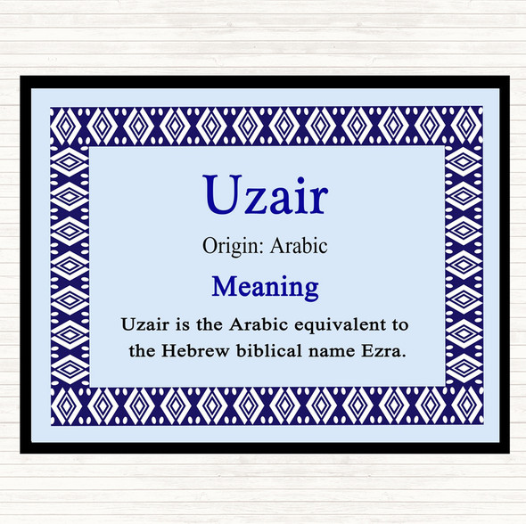 Uzair Name Meaning Dinner Table Placemat Blue