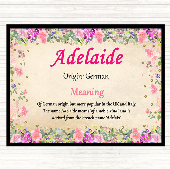 Adelaide Name Meaning Dinner Table Placemat Floral