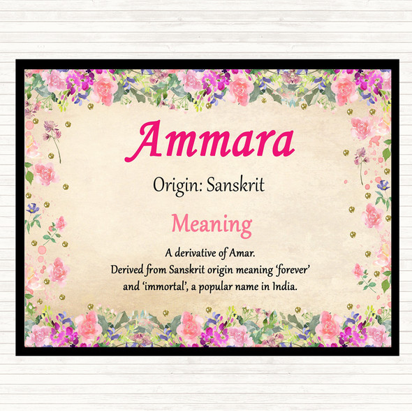 Ammara Name Meaning Dinner Table Placemat Floral