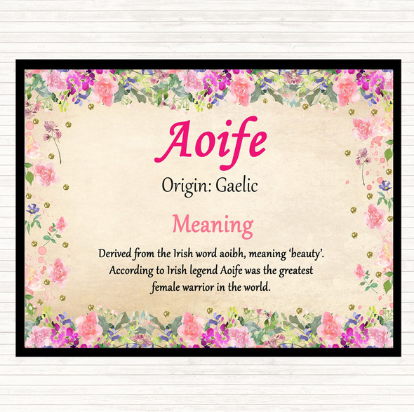 Aoife Name Meaning Dinner Table Placemat Floral