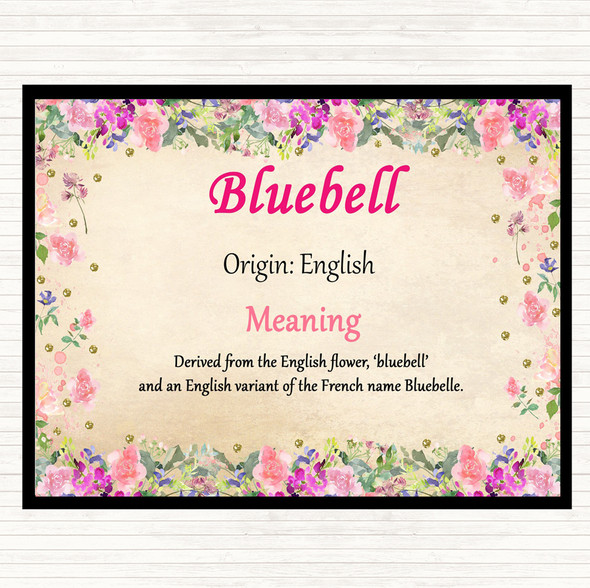 bell Name Meaning Dinner Table Placemat Floral