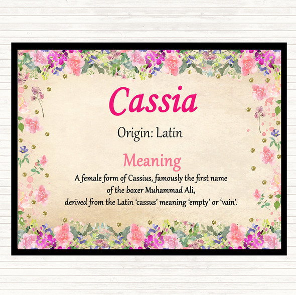 Cassia Name Meaning Dinner Table Placemat Floral