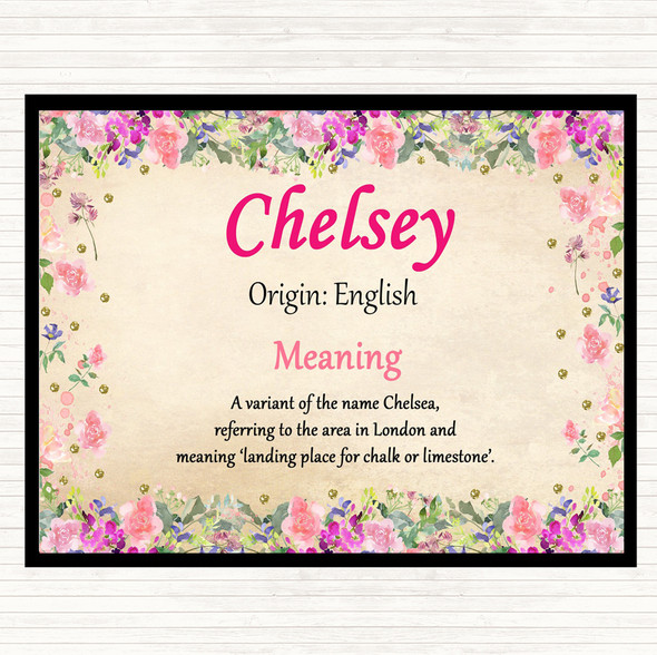 Chelsey Name Meaning Dinner Table Placemat Floral