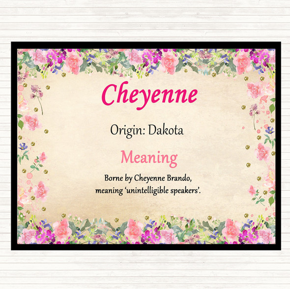 Cheyenne Name Meaning Dinner Table Placemat Floral