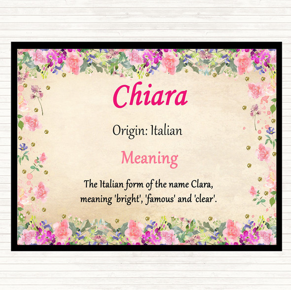 Chiara Name Meaning Dinner Table Placemat Floral