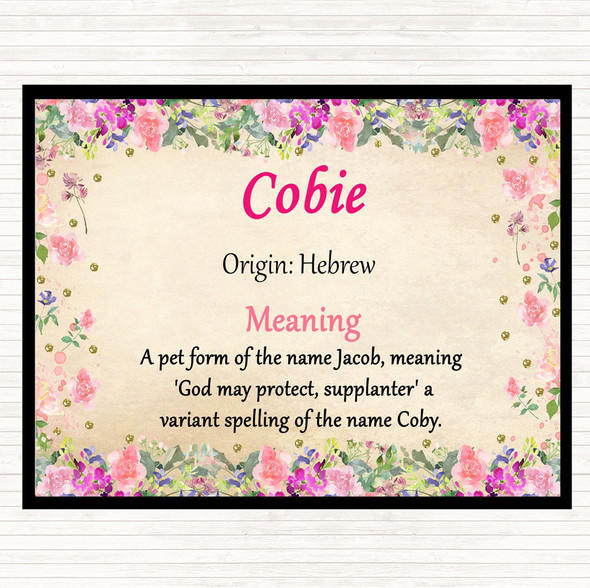 Cobie Name Meaning Dinner Table Placemat Floral