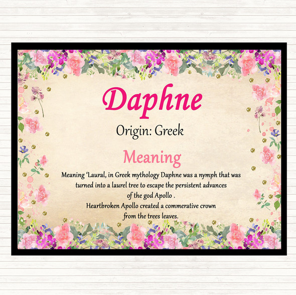 Daphne Name Meaning Dinner Table Placemat Floral