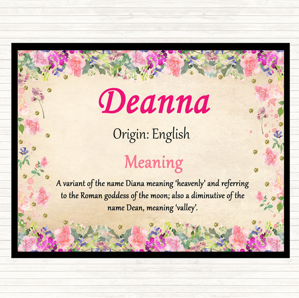 Deanna Name Meaning Dinner Table Placemat Floral