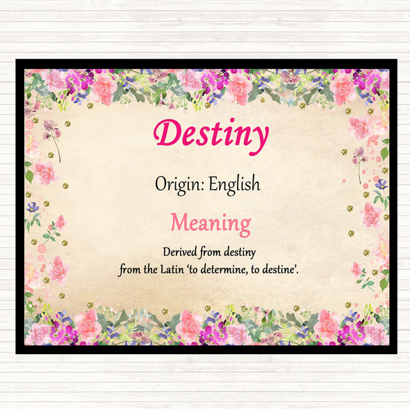 Destiny Name Meaning Dinner Table Placemat Floral