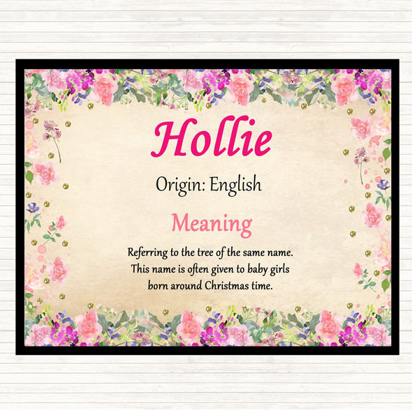 Hollie Name Meaning Dinner Table Placemat Floral