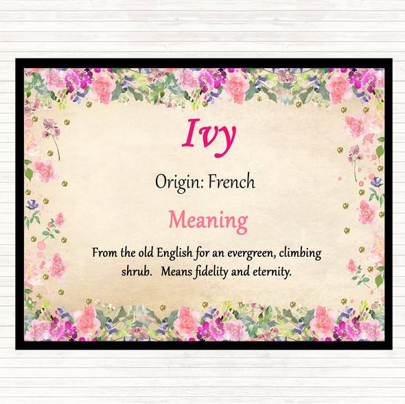 Ivy Name Meaning Dinner Table Placemat Floral