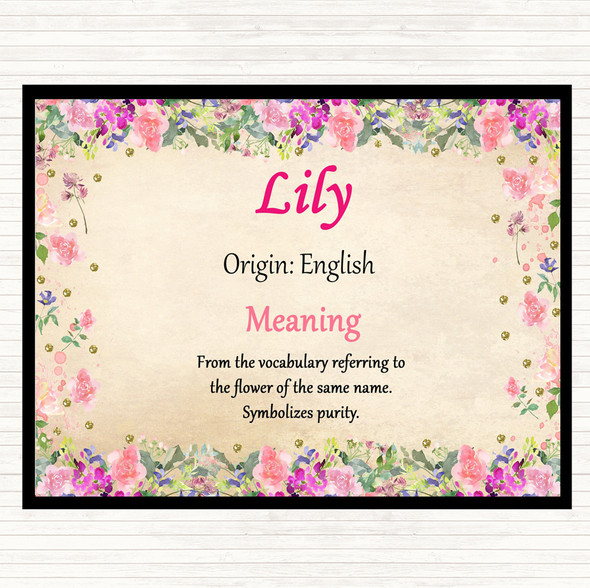 Lily Name Meaning Dinner Table Placemat Floral