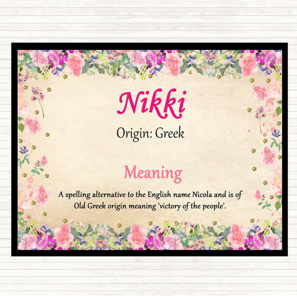 Nikki Name Meaning Dinner Table Placemat Floral