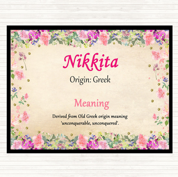 Nikkita Name Meaning Dinner Table Placemat Floral